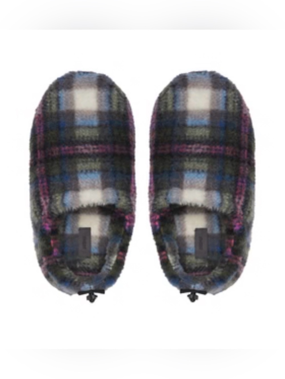 SKIMS FLEECE SLEEP UNISEX SLIPPERS MULTI PLAID SZ 37